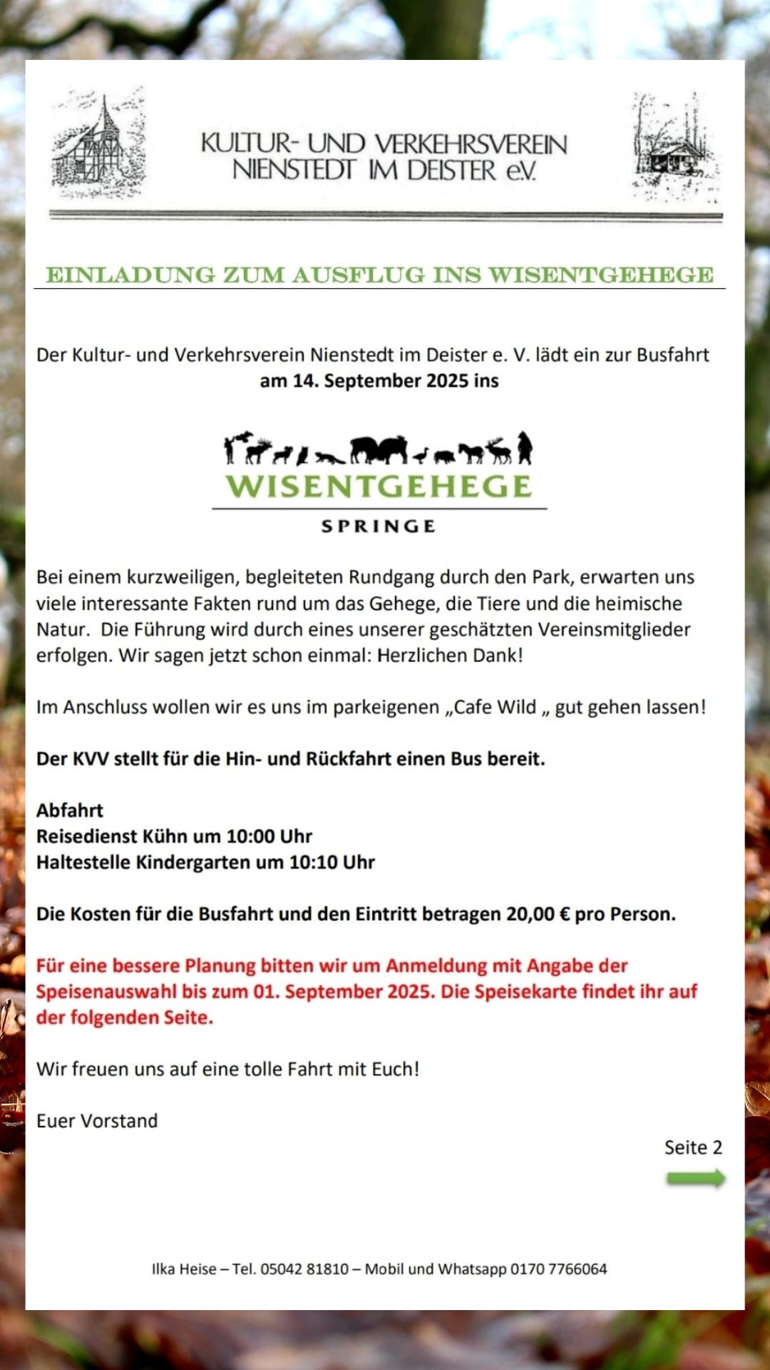 Wiesentgehege mit Führung