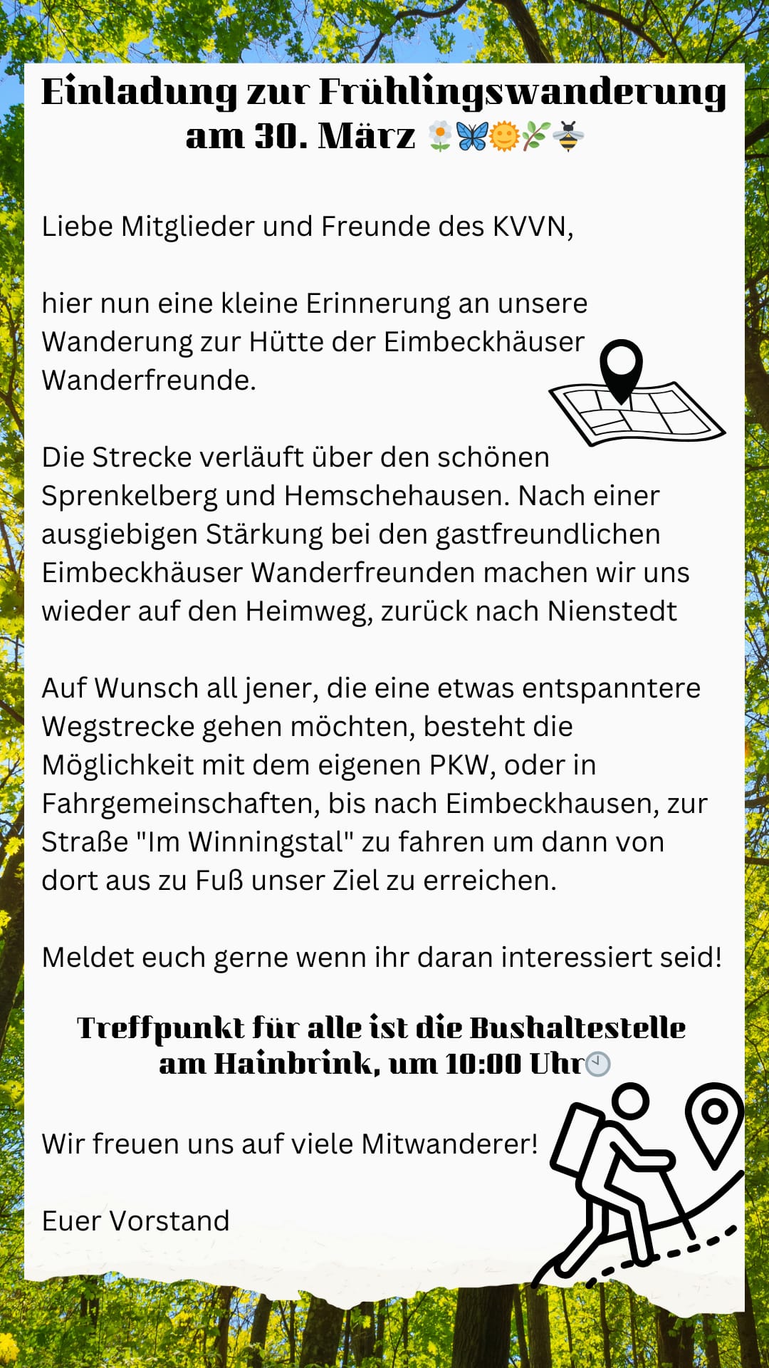 Frühjahrswanderung des Kultur- und Verkehrsvereins